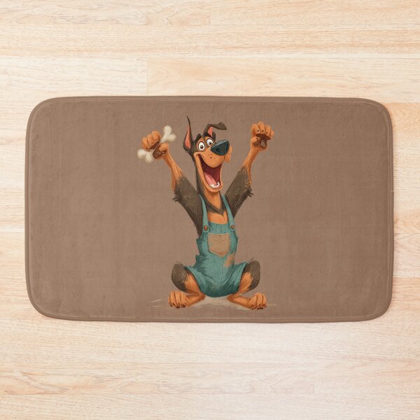 Item preview, Funny cartoon Doberman with bone – funny dog motif designed and sold by Meiersbeste.