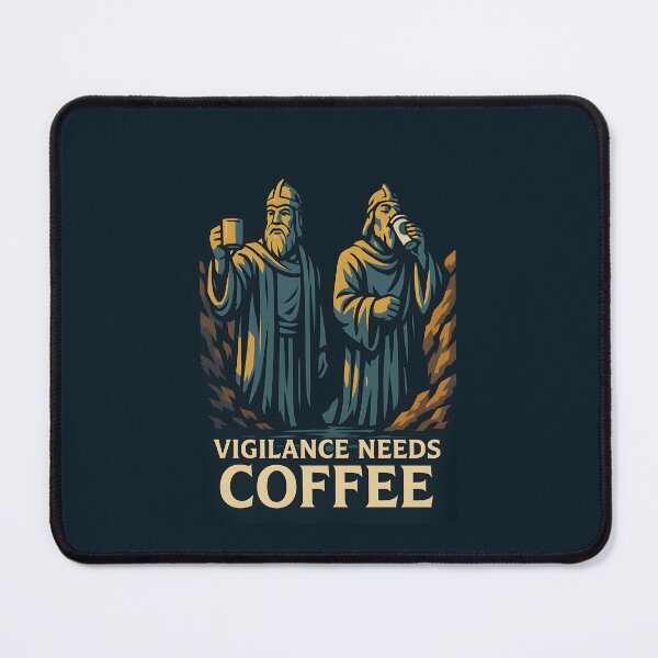 Item preview, Vigilance Needs Coffee – Medieval Guardian Coffee Lover designed and sold by Fenay Designs.