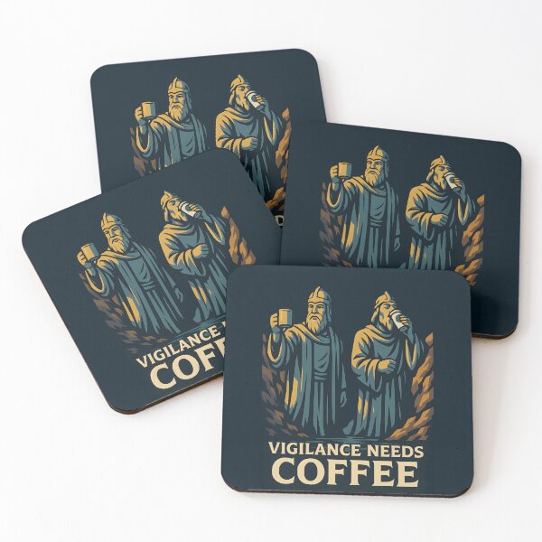 Item preview, Vigilance Needs Coffee – Medieval Guardian Coffee Lover designed and sold by Fenay Designs.
