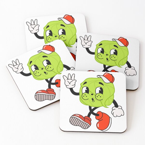 Item preview, Retro style cartoon of lettuce wearing a cap, waving and whistling designed and sold by MelanyArtz.