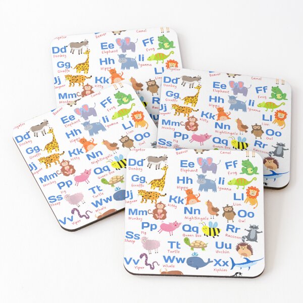 Item preview, "Alphabet Animals for Kids - Fun ABC Learning Chart" designed and sold by 3liegy.