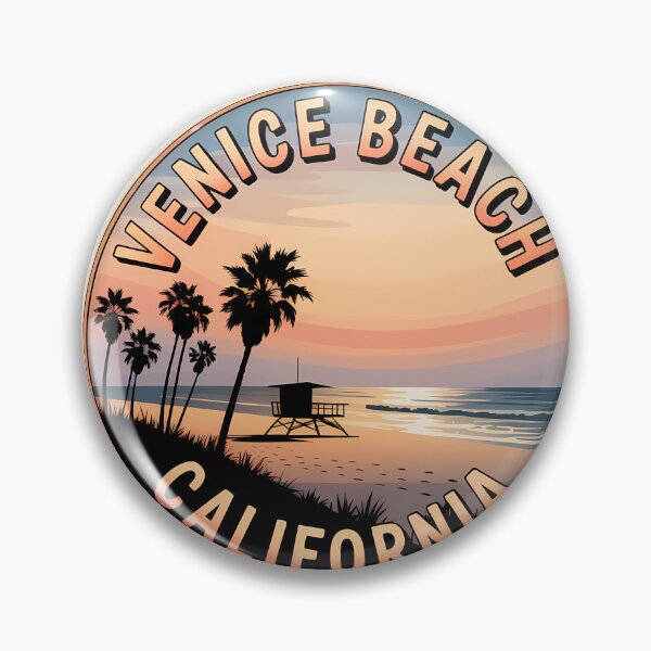 Item preview, Venice Beach California Retro Circle Sticker designed and sold by Horizon Tales.