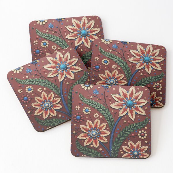 Item preview, Hand Painted Folk Style Flowers designed and sold by mariumah.