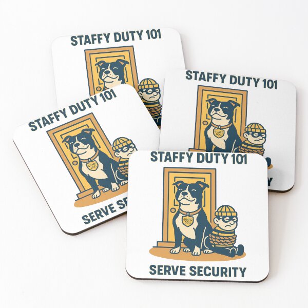 Item preview, Staffy Duty 101 Serve Security Funny Guard Dog Design designed and sold by BestFriendTees.