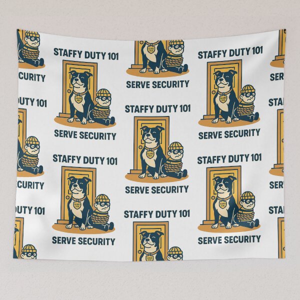 Item preview, Staffy Duty 101 Serve Security Funny Guard Dog Design designed and sold by BestFriendTees.