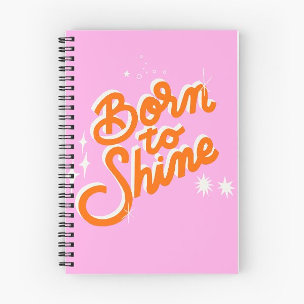 Item preview, Born to Shine Lettering Design | Handwritten Calligraphy with 3D Shadow Effect, Pink Orange & White Sparkle Typography Art designed and sold by indysign.