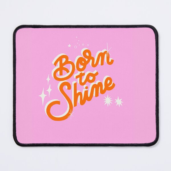 Item preview, Born to Shine Lettering Design | Handwritten Calligraphy with 3D Shadow Effect, Pink Orange & White Sparkle Typography Art designed and sold by indysign.