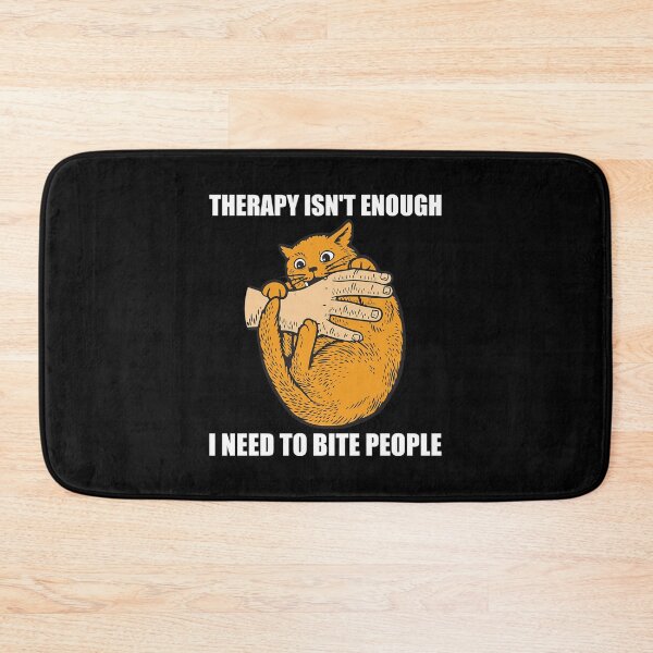 Item preview, Therapy Isn't Enough I Need To Bite People Cat Japanese designed and sold by LottieHill121.