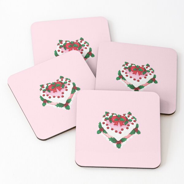 Item preview, Heart Shaped Christmas Cake with Holly Berries and Red Bow designed and sold by Eyestudiodesign1997.