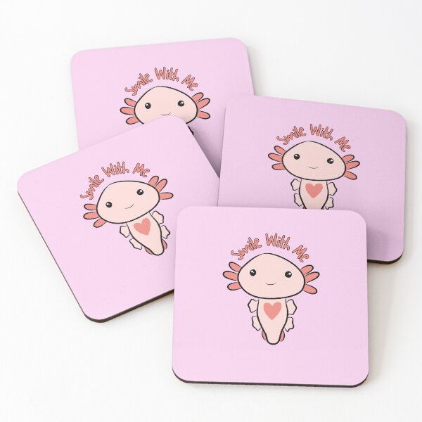 Item preview, Smile With Me Axolotl – Cute Pink Water Animal Sticker designed and sold by Moon's Arts.