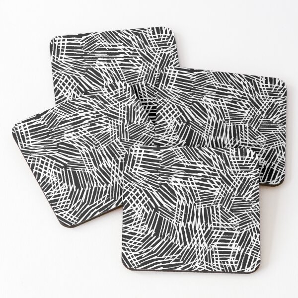 Item preview, Crosscurrent - Abstract Crosshatch Stripes White on Black Pattern designed and sold by PVTCreations.