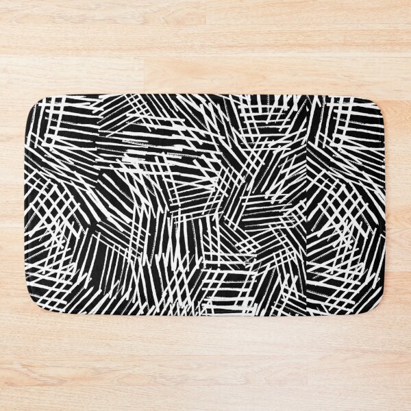 Item preview, Crosscurrent - Abstract Crosshatch Stripes White on Black Pattern designed and sold by PVTCreations.