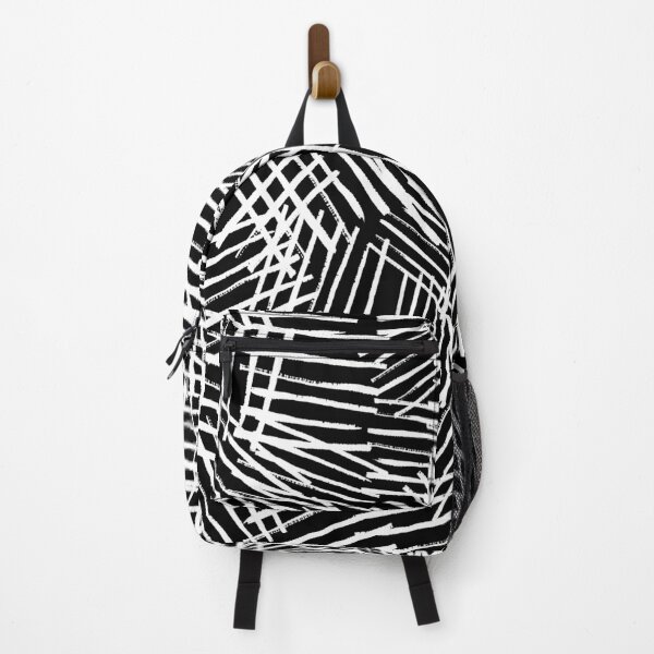 Item preview, Crosscurrent - Abstract Crosshatch Stripes White on Black Pattern designed and sold by PVTCreations.