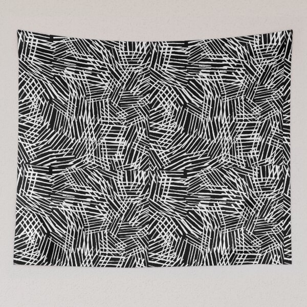 Item preview, Crosscurrent - Abstract Crosshatch Stripes White on Black Pattern designed and sold by PVTCreations.