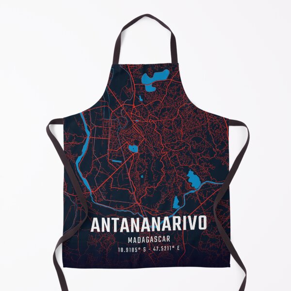 Item preview, Antananarivo Red & Blue Minimalist Map designed and sold by HomeLivingCo.