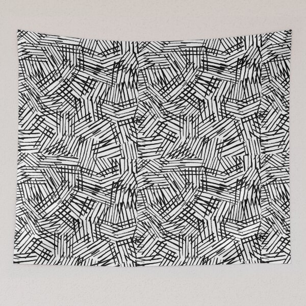 Item preview, Abstract Black and White Crosshatch Stripes Pattern designed and sold by PVTCreations.