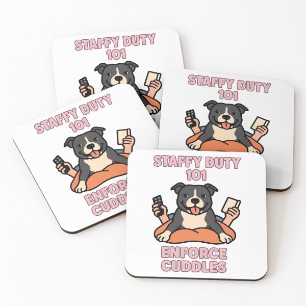 Item preview, Staffy Duty 101 Enforce Cuddles Funny Dog Lover Design designed and sold by BestFriendTees.