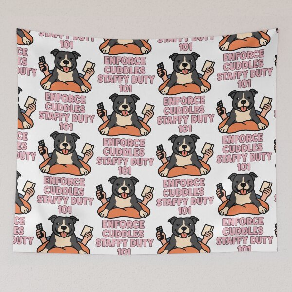 Item preview, Staffy Duty 101 Enforce Cuddles Funny Dog Lover Design designed and sold by BestFriendTees.