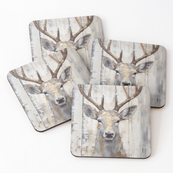 Item preview, Deer Painting Printable Wall Art, Moody Rustic Wall Art, Antique Animal Print, Abstract Deer Oil Painting on Canvas, Vintage Deer Print designed and sold by SavageVision.