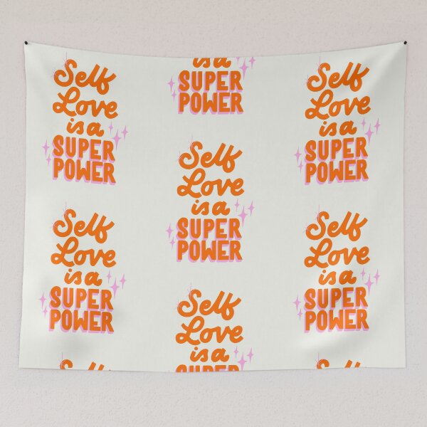 Item preview, Diseño de letras "El amor propio es un superpoder" | Caligrafía manuscrita con efecto de sombra 3D y brillo rosa, naranja y blanco. designed and sold by indysign.