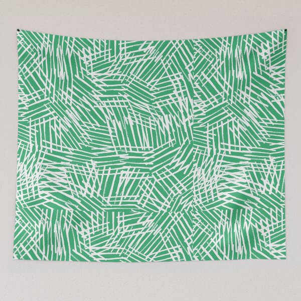 Item preview, Abstract Green and White Crosshatch Stripes Pattern designed and sold by PVTCreations.