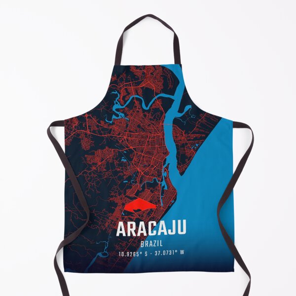 Item preview, Aracaju Red & Blue Minimalist Map designed and sold by HomeLivingCo.