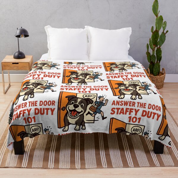 Item preview, Staffy Duty 101 Answer the Door Funny Guard Dog Design designed and sold by BestFriendTees.