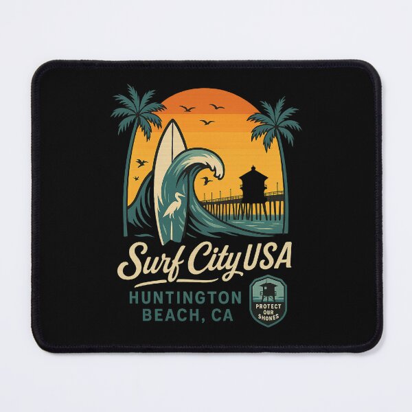Item preview, Surf City USA – Modern Huntington Beach Pier & Surfboard Design designed and sold by getpressedshirt.