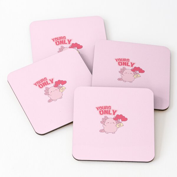 Item preview, Yours Only Axolotl – Cute Pink Love Water Animal Sticker designed and sold by Moon's Arts.