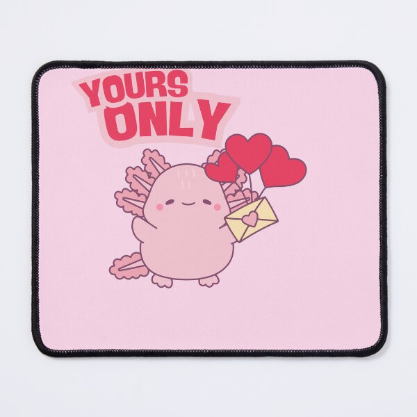 Item preview, Yours Only Axolotl – Cute Pink Love Water Animal Sticker designed and sold by Moon's Arts.