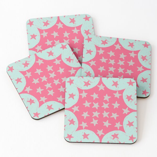 Item preview, Pink Stars Painted Quatrefoil Pattern  designed and sold by Angela Dow.