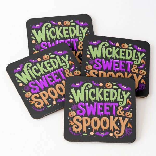 Item preview, Wickedly Sweet and Spooky Halloween Quote with Pumpkins, Bats and Candy designed and sold by PeteLawliiet.