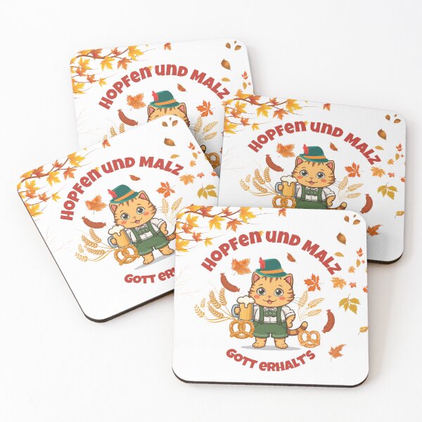 Item preview, Hopfen und Malz Gott Erhalt’s – Cute Oktoberfest Cat in Lederhosen Sticker designed and sold by NovaRune.