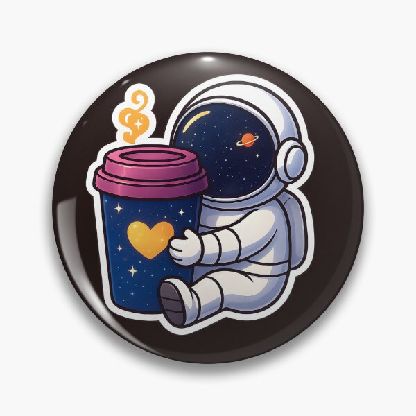Item preview, Cute Astronaut Hugging Galaxy Coffee Cup Sticker – Space Lover Cosmic Cafe Art designed and sold by Papurica.