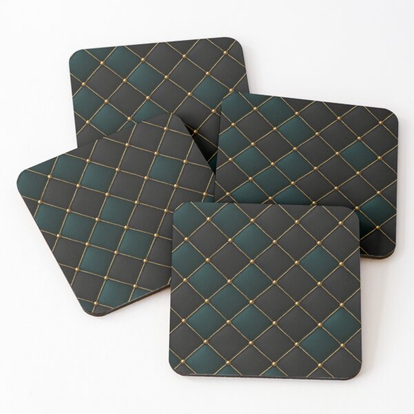 Item preview, Emerald & Black Quilted Pattern | Golden Luxury Design designed and sold by Bellassi.