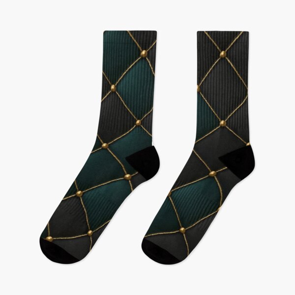 Item preview, Emerald & Black Quilted Pattern | Golden Luxury Design designed and sold by Bellassi.