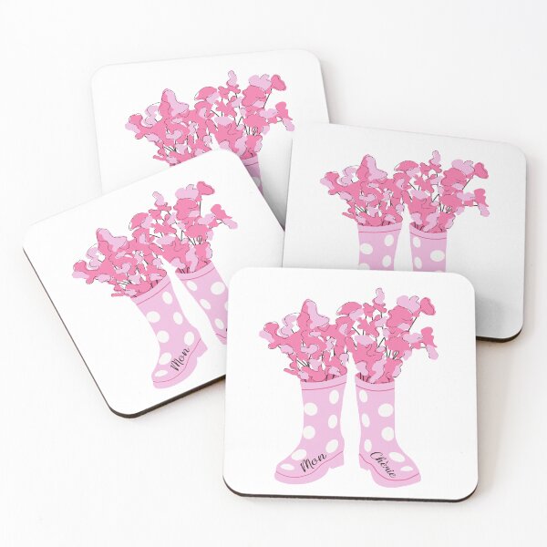 Item preview, Mon cherie pink raining boots illustration sticker digital designed and sold by expresivedesign.