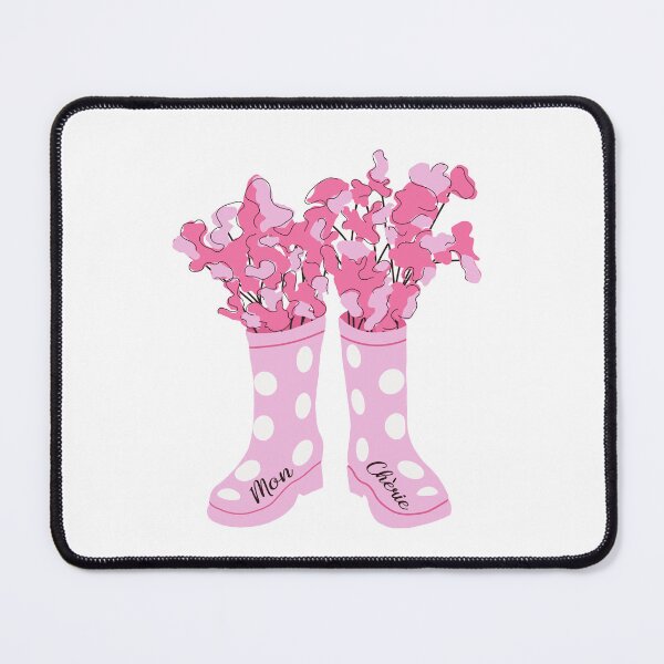 Item preview, Mon cherie pink raining boots illustration sticker digital designed and sold by expresivedesign.