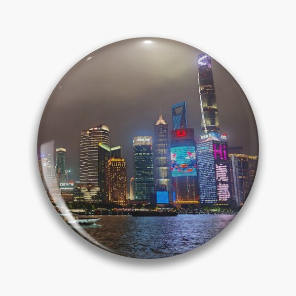 Item preview, Electric Dreams - Futuristic Shanghai Skyline, A Cyberpunk Vision designed and sold by Luminari Creations.