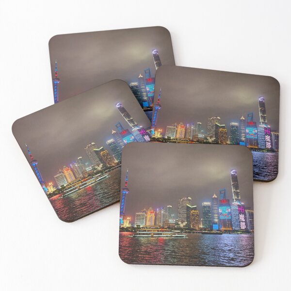 Item preview, Electric Dreams - Futuristic Shanghai Skyline, A Cyberpunk Vision designed and sold by Luminari Creations.