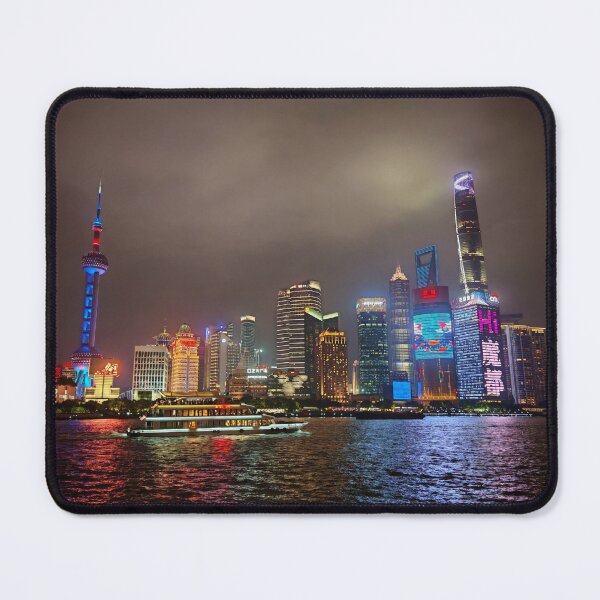 Item preview, Electric Dreams - Futuristic Shanghai Skyline, A Cyberpunk Vision designed and sold by Luminari Creations.