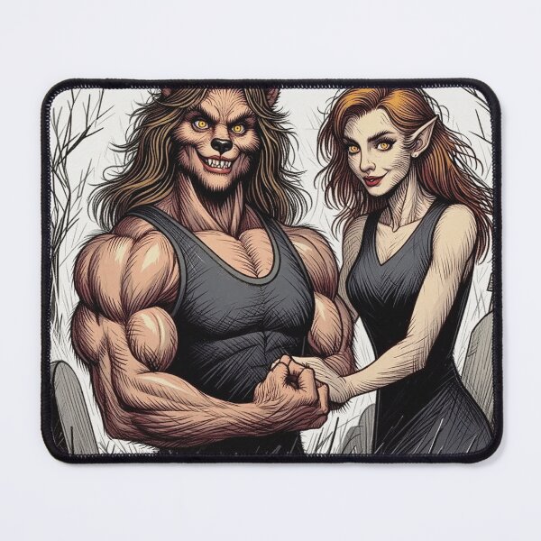 Item preview, Werewolf Girls cool halloween graphic novel style illustration art designed and sold by Vintage Designs +.