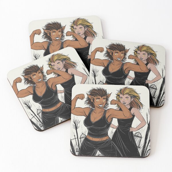 Item preview,  Werewolf Girls cool halloween graphic novel style illustration art designed and sold by Vintage Designs +.