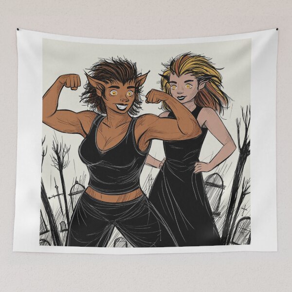 Item preview,  Werewolf Girls cool halloween graphic novel style illustration art designed and sold by Vintage Designs +.