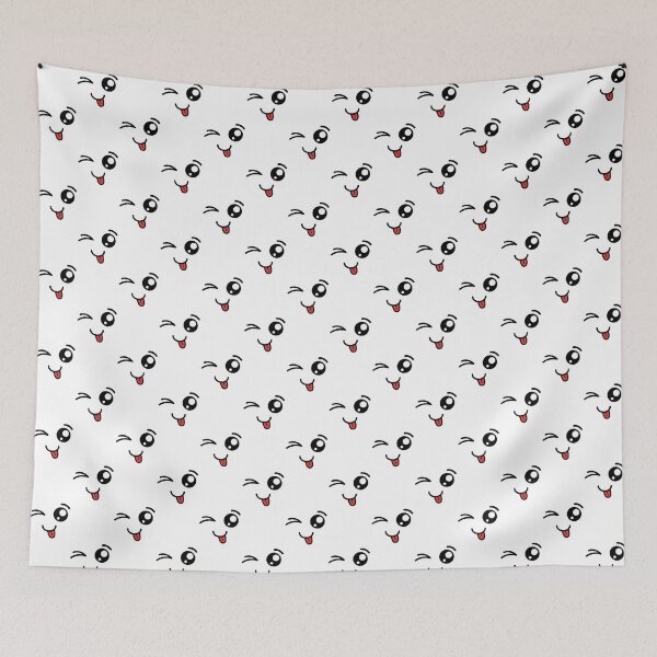 Item preview, Cute kawaii winky tongue out face pattern designed and sold by BlushyPrint.