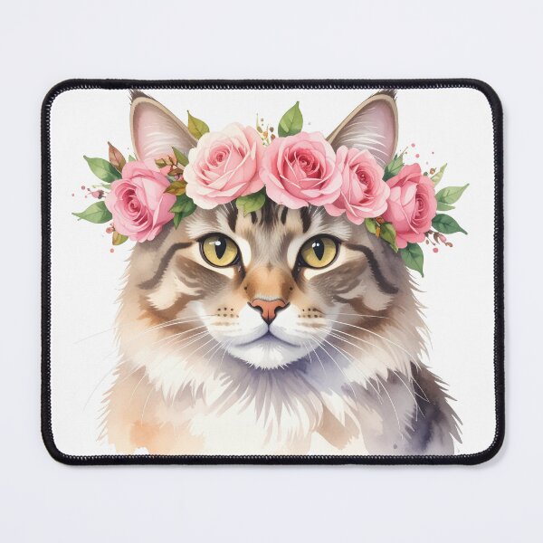 Item preview, CAT WITH FLOWER CROWN designed and sold by cubiask.