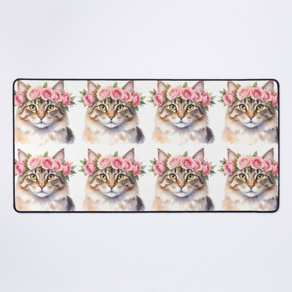 Item preview, CAT WITH FLOWER CROWN designed and sold by cubiask.