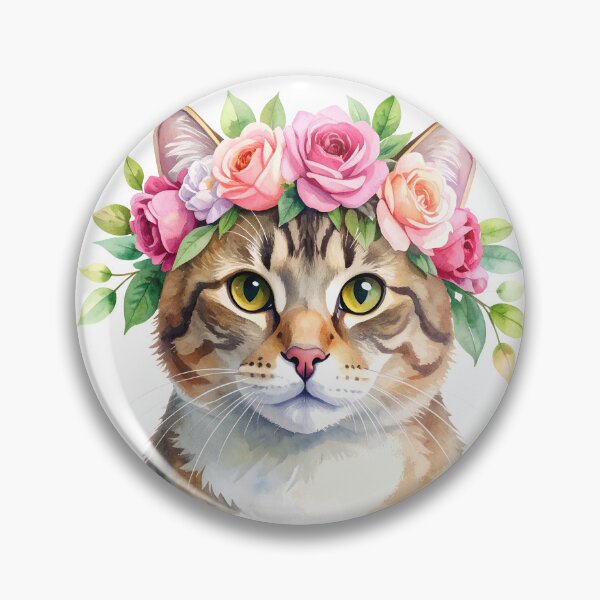 Item preview, CAT WITH FLOWER CROWN designed and sold by cubiask.