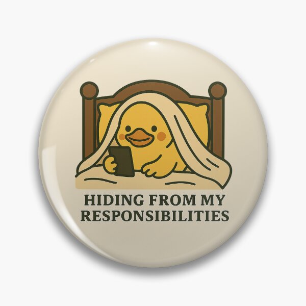 Item preview, Cute Duck Hiding From Responsibilities – Funny Procrastination Cartoon Illustration designed and sold by Florarts.