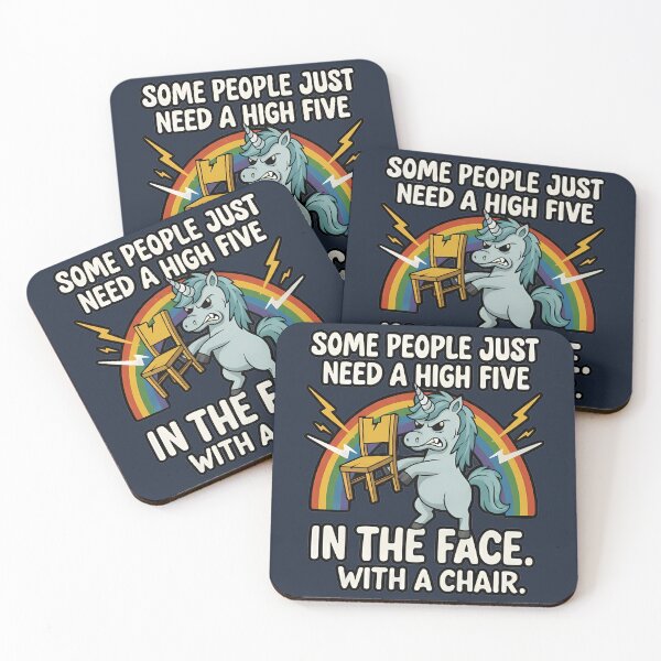 Item preview, High Five With A Chair Funny Angry Unicorn designed and sold by k3rstman1.